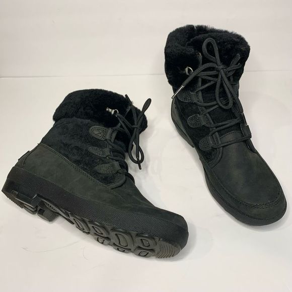 UGG Shoes - UGG Nadja Boots Waterproof Black Winter Low Calf Lace Up Size 8 Women’s Booties